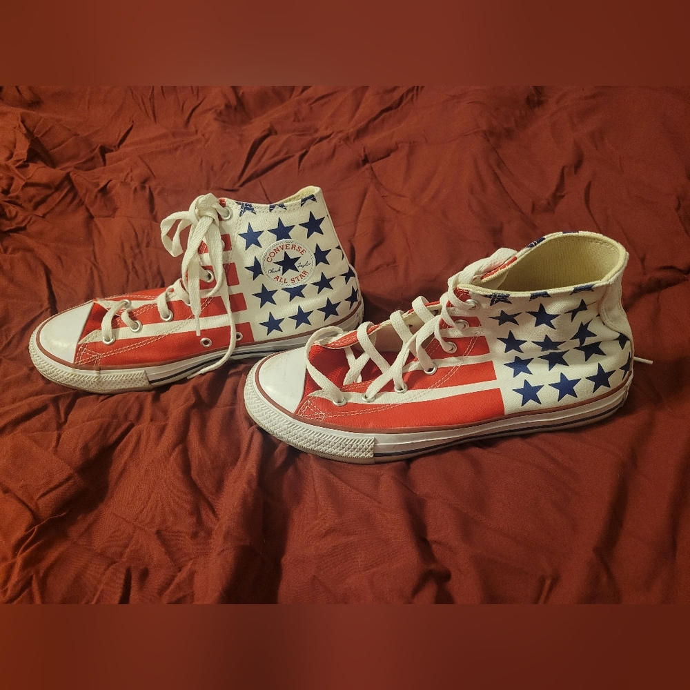 CONVERSE CHUCK TAYLOR STARS & STRIPES EDITION HIGHTOP SNEAKERS JUNIORS 6 Womans8